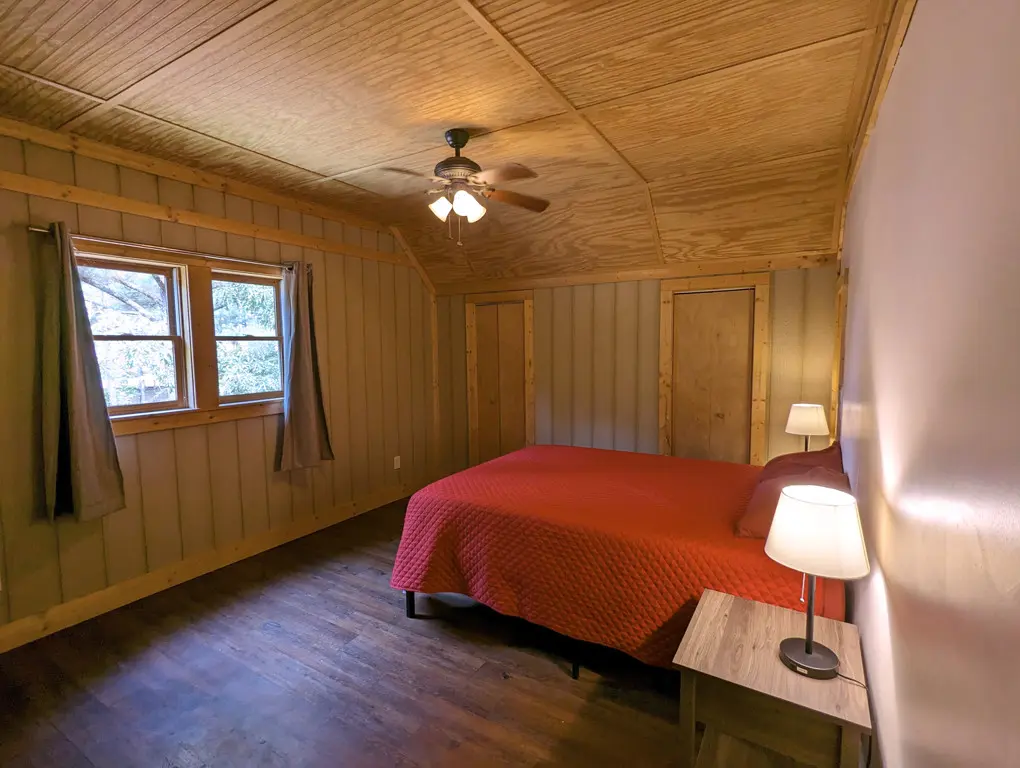 The master bedroom of a chalet